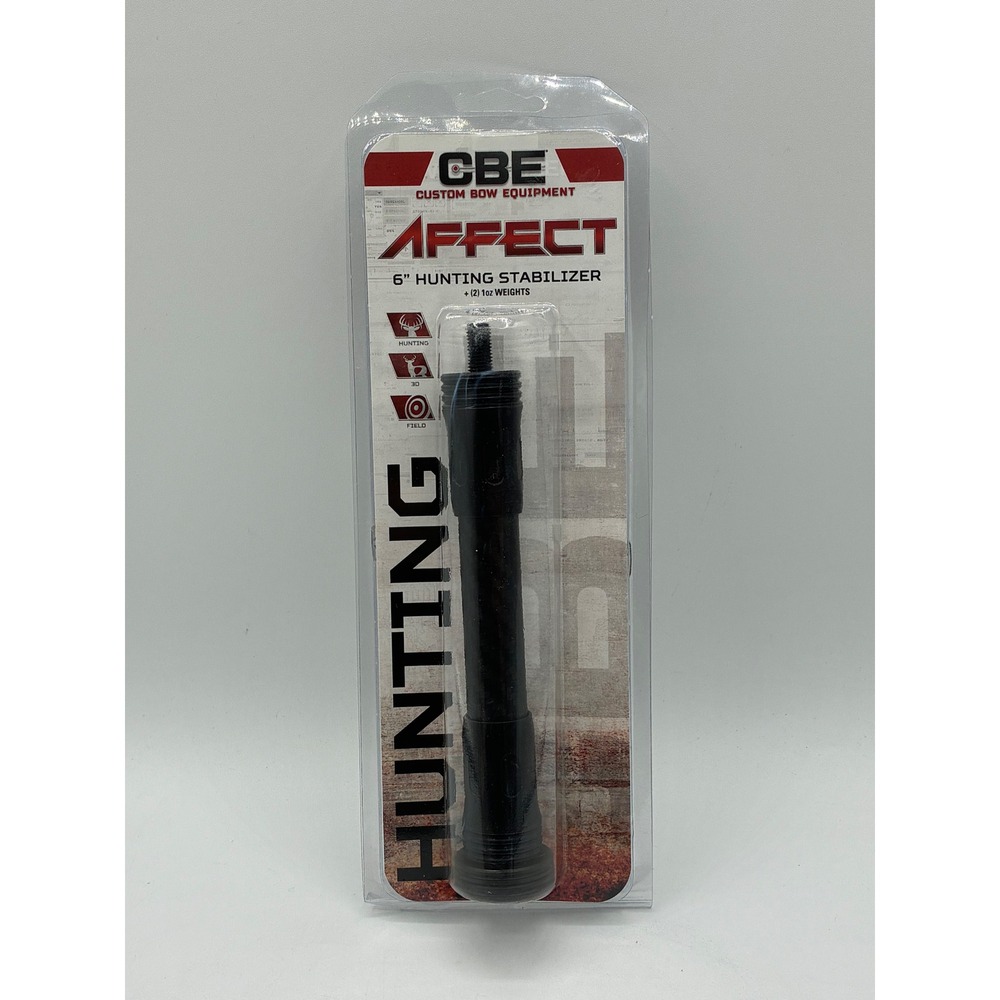 CBE Custom Bow Equipment Affect 6" Hunting Stabilizer Black Carbon CBE-ST-AFT